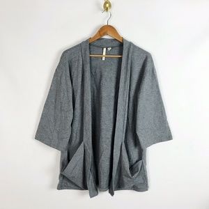 Pure Jill Gray Open Front Slouchy Cardigan MP